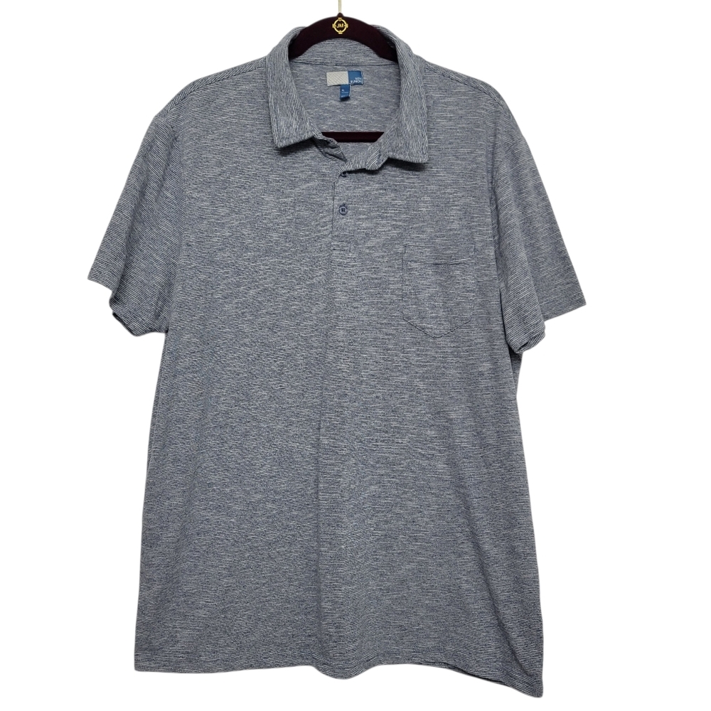 14th & Union Polo Shirt Mens XL Heather Blue Gray Short Sleeve